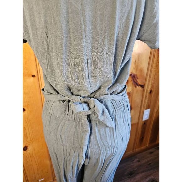Maurices Women’s Utility Pocket Button Front Overall Jumpsuit Green Size Small - Picture 8 of 9